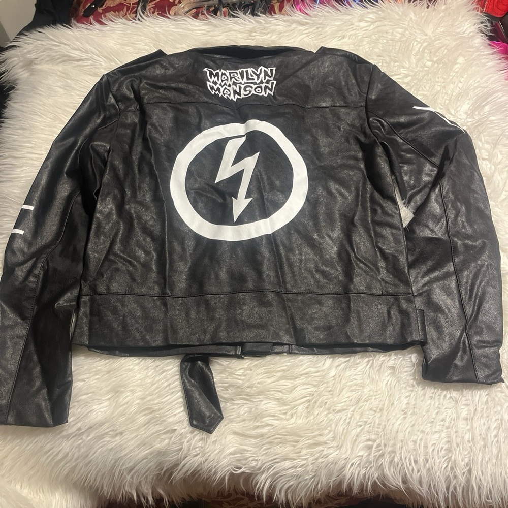 New unreleased Marilyn Manson dolls kill collab moto leather jacket - Picture 3 of 5